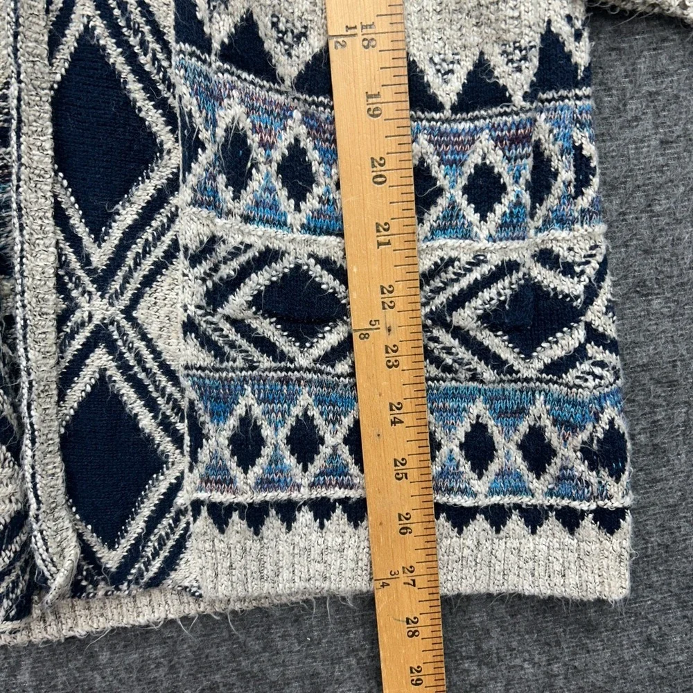 Lucky Brand Sweater Aztec XS Southwestern Geometric Cardigan Western Ranch Cabin
